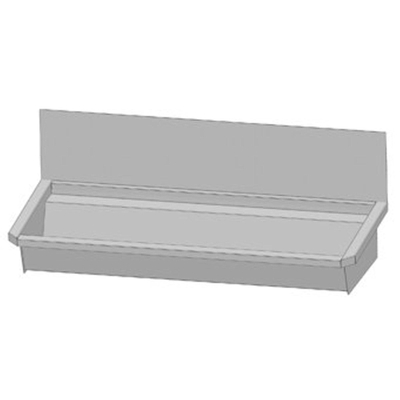 Intersan Sanilav auge de lavage avec pare-éclaboussures 120cm 2 pers. sans conduite inox 304