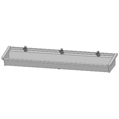 Intersan Sanilav auge mural en inox avec robinet de lavabo temporisé 180cm 3 personnes inox