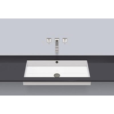 Alape Metaphor UB.ME750 Lavabo encastrable par-dessous 75.4x37.9x10cm rectangulaire sans trou avec trop plein et bonde blanc