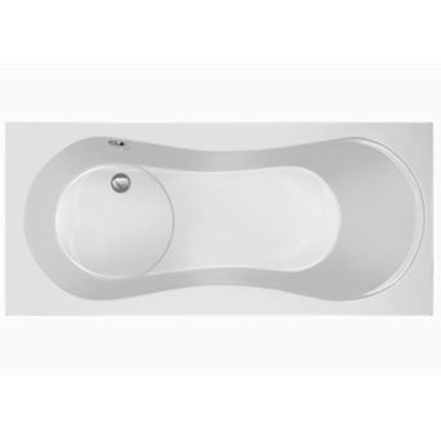 Plieger Space baignoire acrylique avec espace douche intégré 180x80cm 46cm de profondeur avec pieds blanc