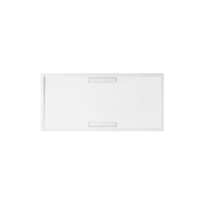 Villeroy & Boch Squaro kunststof douchebak quaryl rechthoekig 160x90x1.8cm met steun en afvoer mat wit
