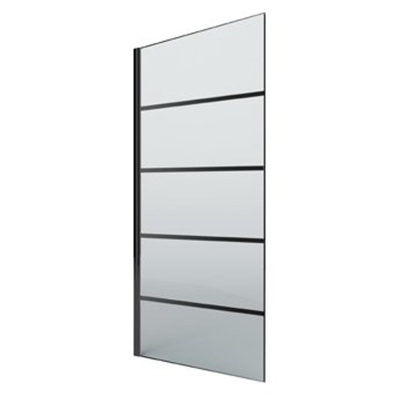 Plieger Panorama paroi de douche motif line 6mm 98/100x200cm sans fixation excl. barre de fixation murale noir/clair