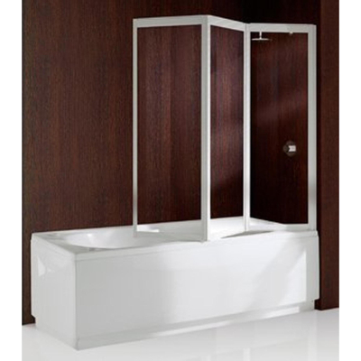 Novellini Aurora 9 paroi de baignoire pliante 3 parties 138x138cm blanc/brossé