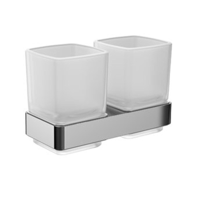 Emco Loft double porte-gobelets en verre avec verres chrome