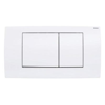 Geberit Twinline Bouton de commande WC 34x18.5cm Blanc/chrome/blanc SECOND CHOIX