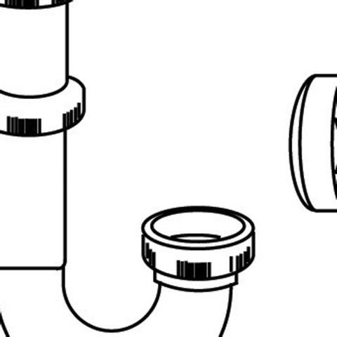 Viega siphon tubulaire sans tube mural 6/4 avec rosace chrome 0500186