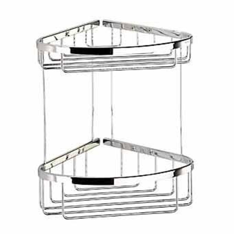 Geesa Basket Étagère de douche d'angle double 27,5cm Chromé 0650257