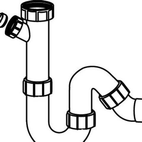 Viega hostaleen siphon universel 6/4x40mm avec raccordement pour machine à laver avec raccord à serrage 0520497