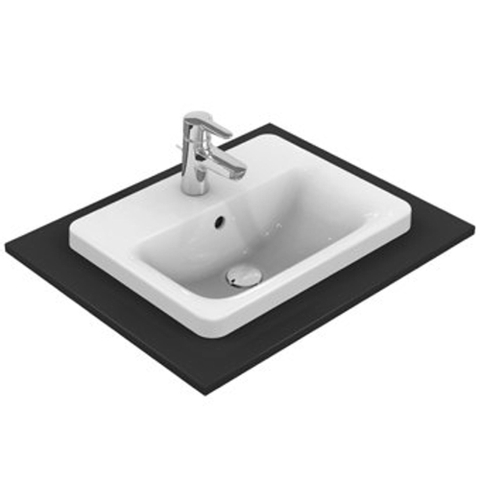 Ideal Standard Connect lavabo encastré rectangulaire 50x39cm avec trop-plein avec trou de robinetterie blanc 0181066