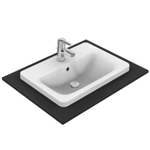 Ideal Standard Connect lavabo encastré rectangulaire 50x39cm avec trop-plein avec trou de robinetterie blanc 0181066