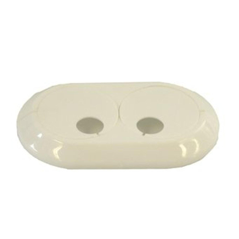 De Beer CV-buisrozet dubbel 16mm kunststof wit 1870015