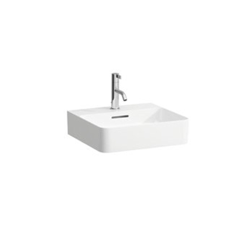 Laufen Val Lave-mains côté bas meulé 45x42cm avec 1 trou de robinet et trop-plein blanc SW28245