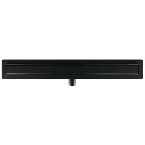 Aco ShowerDrain C caniveau de douche acier inoxydable avec bride de plancher avec grille massive, 70mm de large, garde d'odeur 30mm 685mm profondeur d'encastrement 65mm avec sortie latérale noir signal SW157271