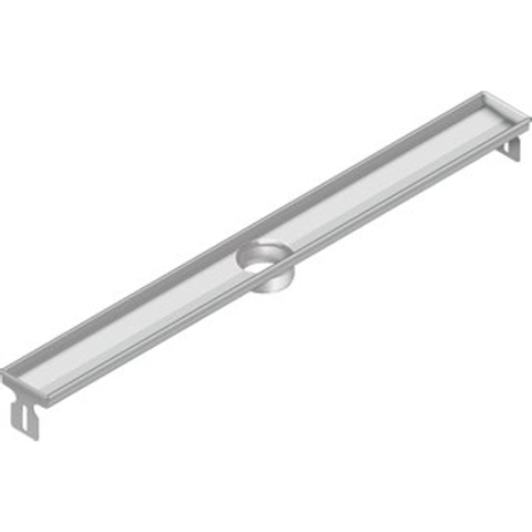 Aco FlexDrain E ShowerDrain Caniveau de douche en acier inoxydable rehausse sans bride 887mm (hors grille/boîtier de siphon/clapet anti-odeur) avec sortie verticale SW224241
