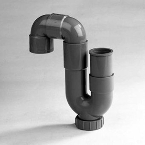 Dyka PVC universeel sifon 32mm grijs 2113401