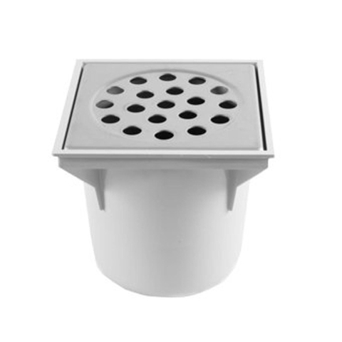 Wavin ABS siphon de sol avec sortie verticale 75mm 20x20cm gris 2113460