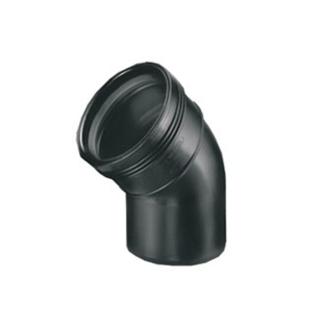 Wavin Wafix pp bocht 45gr. 90 manchet/spie zwart SW94673