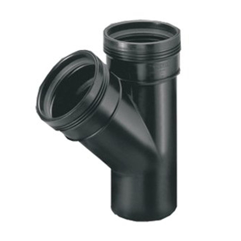 Wavin Wafix pp t-stuk 45gr. 75 2x manchet x spie zwart SW94683