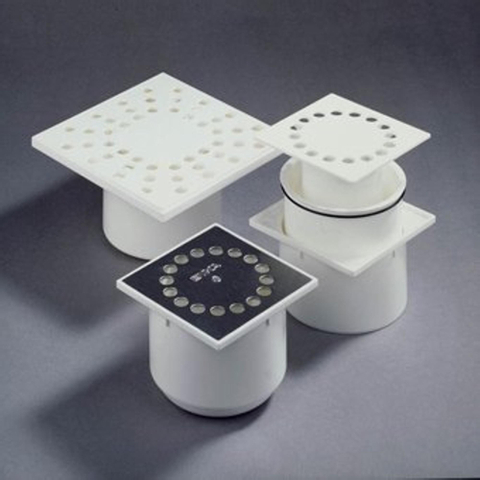 Dyka vloerput binnenwerk ABS D10 met ABS rooster 10x10cm wit 2300083