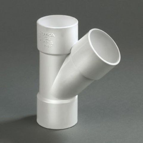 Dyka PVC lijm T stuk wit 45° 32mm 3xmof wit 2300134