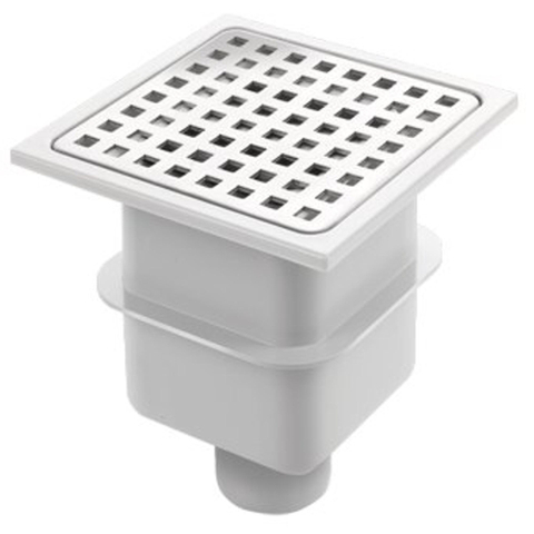 Van Den Berg abs vloerput met rvs rooster 15x15 o uitlaat 50mm GA91318