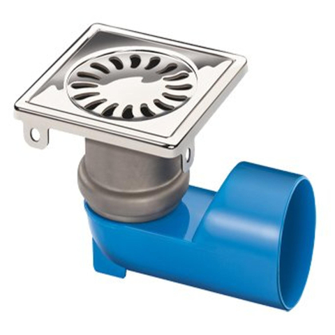Van Den Berg siphon de sol 10x10cm sortie universelle 40/50mm Inox GA19120