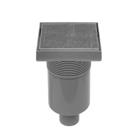Easy Drain Aqua Quattro Tegel vloerput met ABS afwerkdeel/RVS betegelbaar rooster en onderuitloop 15x15cm inbouwdiepte 117 155mm waterslot 50mm TWEEDEKANS OUT8840