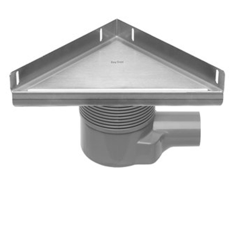 Easy drain Aqua Plus Delta Zero Vloerput - 24x33cm - zijuitlaat - inbouwdiepte 7.4cm - geborsteld RVS 2302741