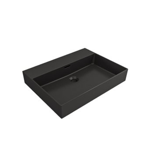 Plieger Kansas wastafel - 60x46.6x12cm - zonder kraangat - mat zwart SW205947