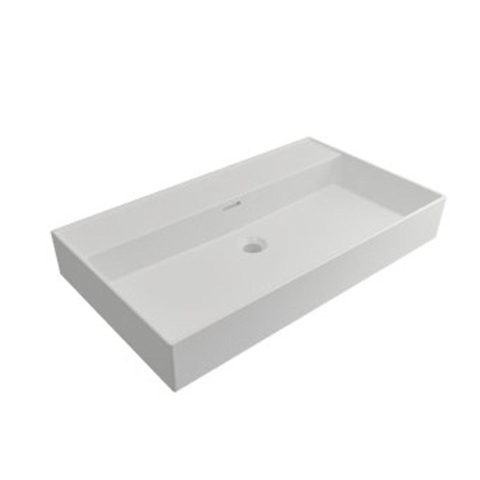 Plieger Kansas wastafel - 80x46.6x12cm - zonder kraangat - mat wit SW205949