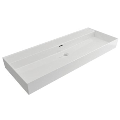 Plieger Kansas wastafel zonder kraangaten met overloop 120x46.6cm glans wit SW205954
