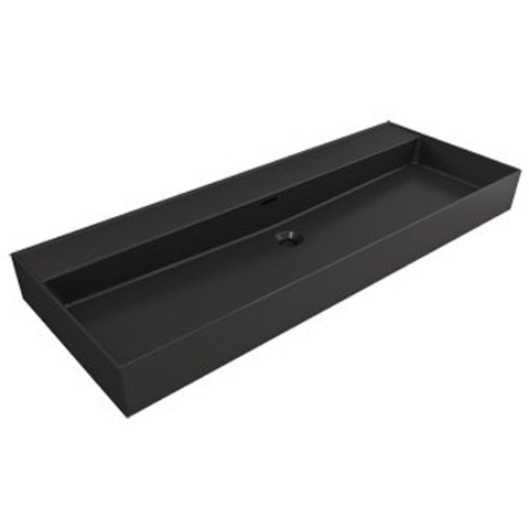 Plieger Kansas wastafel zonder kraangaten met overloop 120x46.6cm matzwart SW205956