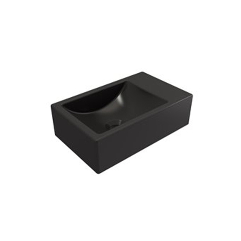 Plieger Houston lave-mains - 37x23x9cm - sans trou robinet - gauche - sans trop-plein - noir mat SW225226