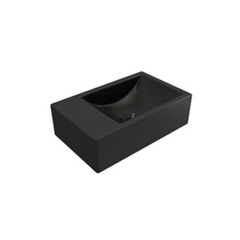 Plieger Houston Lave-mains avec vasque droite sans trou de robinet 37x23cm noir mat SW225223