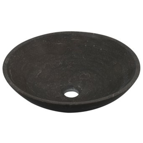 Plieger Stone waskom opbouw Ø40x12cm zwart SW71816