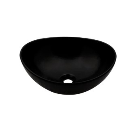 Plieger Scale keramische opbouw waskom ovaal 40.6x32.2x18.2cm zwart SW225232