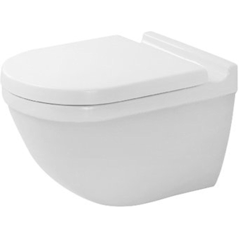 Duravit Philippe Starck 3 Starck - 3 wandcloset - diepspoel - spoelrandloos - 54cm - met verdekte bevestiging en toiletzitting - wit SW207588
