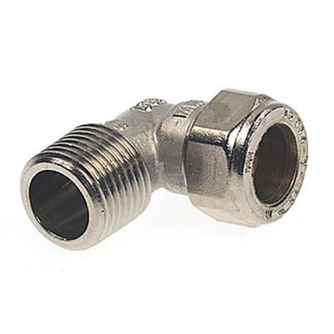 Bonfix coude en laiton nickelé filetage long 1/2 bux15mm conique gastec / kiwa 8911312
