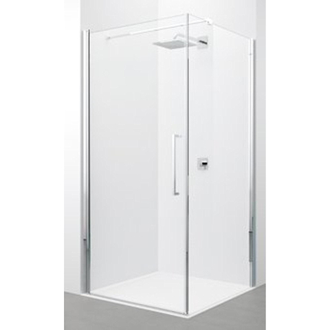 Novellini Young 2.0 FG paroi latérale 75/77x200cm pour porte pivotante G et porte pliante 2GS avec profilé chromé mat et verre clair 0336513