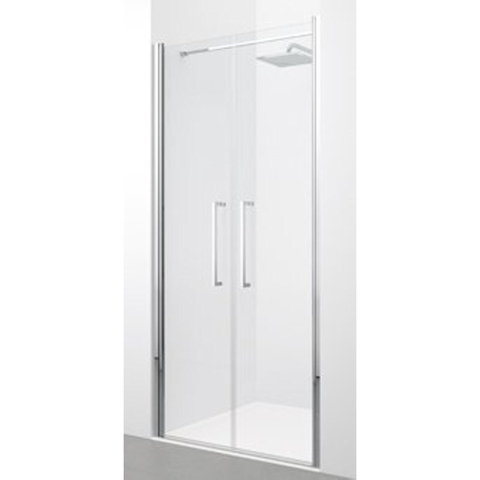 Novellini Young 2.0 2B porte pivotante 2 pièces pour niche 87/91x200cm chrome/transparente 0336259