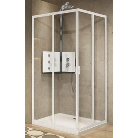 Novellini Lunes 2.0 accès d'angle A avec portes mortier jointuresantes 117/120x195cm matchroom/clair SW96499