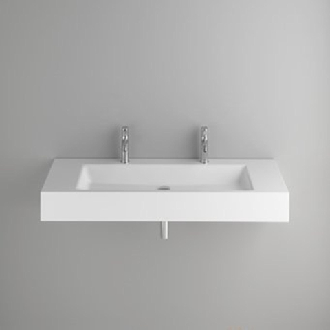 Bette Aqua lavabo 140x49.5cm avec 2 robinets sans trop-plein blanc 0371974