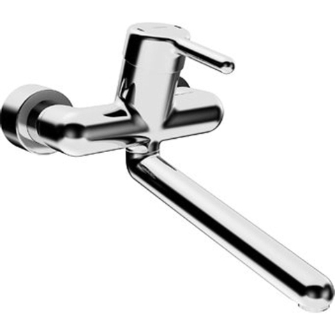 Hansa Hansasigna robinet mural avec bec orientable 31,1 cm avec raccords dissimulés obturables chrome 0396216