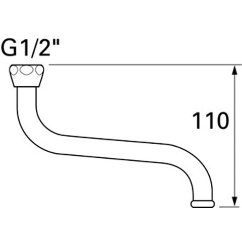 Ideal Standard Onderdelen draaibare onderuitloop 1/2"x250mm chroom 0424056