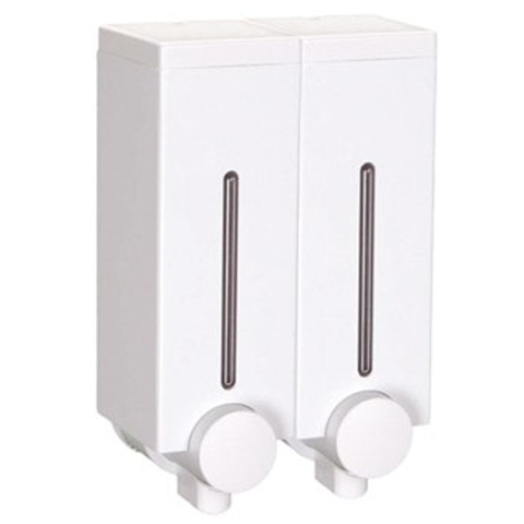 Diaqua zeepdispenser compact dubbel 2x450ml met schroefgaten wit OUTLETSTORE STORE37142