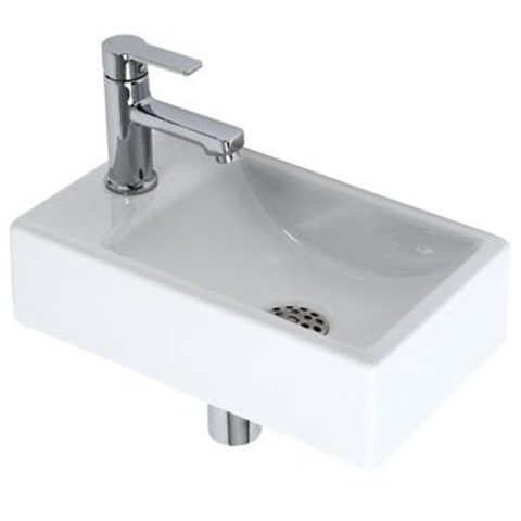 Plieger Houston pack lave-mains – 37 x 23 x 17 cm – céramique blanche – perçage à gauche – robinet chromé 4970140