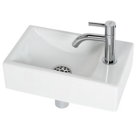 Plieger Austin pack lave-mains – 37 x 23 x 11 cm – céramique blanche – perçage à droite – robinet chromé 4970215