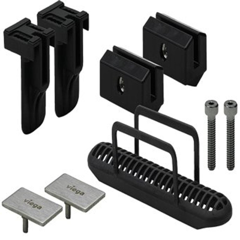 Viega jeu de pièces pour grille à encastrer avec capuchons décoratifs mats et piège à saletés 0500124