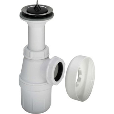 Viega siphon à tasse en plastique 5/4 sans tube mural avec rosace 0520934