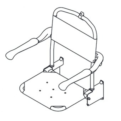 Handicare Handicare Linido siège de douche avec dossier inox blanc 0607124